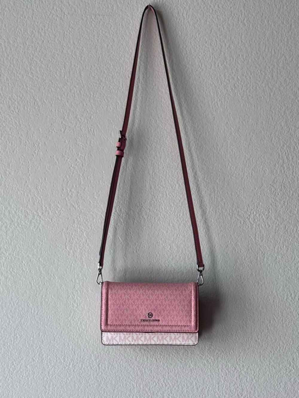Michael Kors Pink Logo Wallet Crossbody Bag